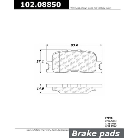 Centric Parts CTEK Brake Pads, 102.08850 102.08850